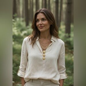 ✨3-Layer Gold & Cream Pendant Necklace ✨